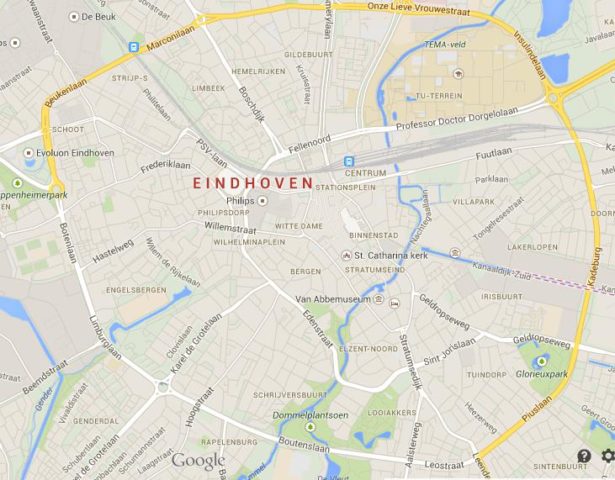 Map of Eindhoven Netherlands