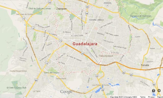 Map of Guadalajara Mexico