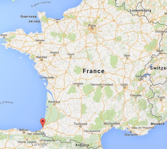 location Bayonne on map France