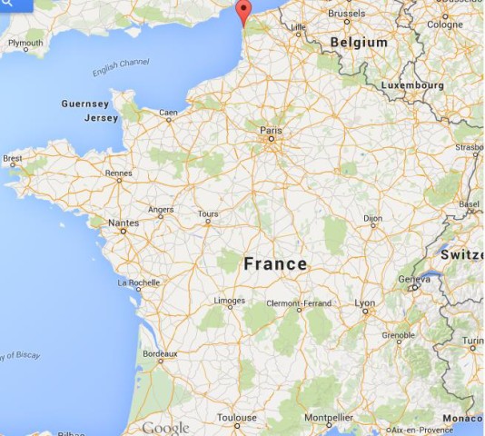 location Boulogne-sur-Mer on map France