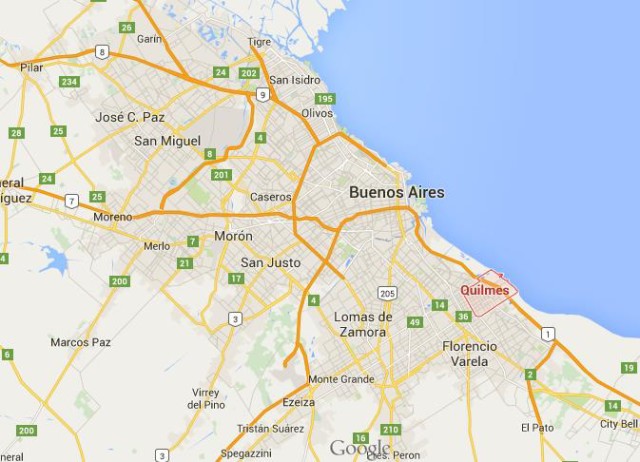 location Quilmes on map Buenos Aires