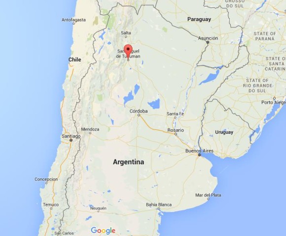 location San Miguel de Tucuman on map Argentina