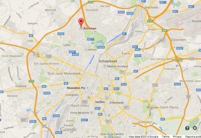 Where is Atomium on Map of Brussels