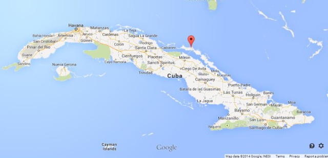 location Cayo Coco on Map of Cuba