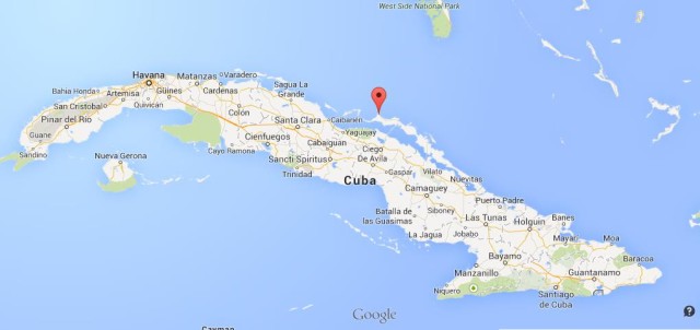location Cayo Guillermo on map Cuba