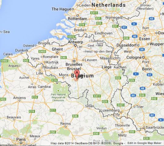 Where is Charleroi on Map of Belgium