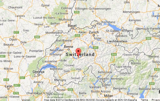 location Interlaken on Map of Switzerland