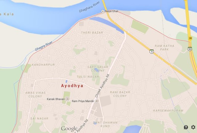 Map of Ayodhya India