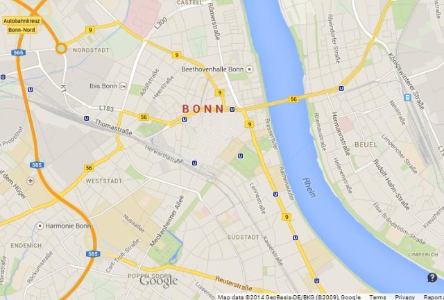 Map of Bonn Germany