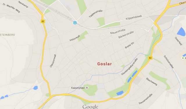 Map of Goslar Germany