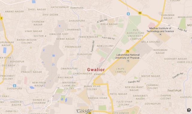 Map of Gwalior India
