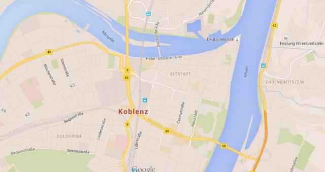 Map of Koblenz Germany