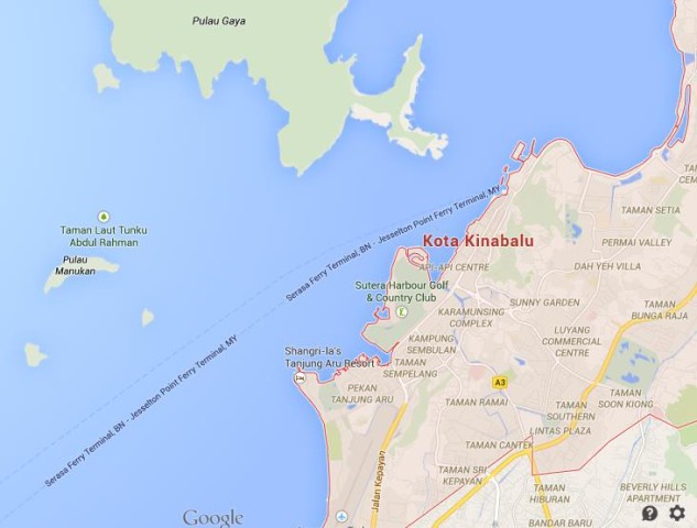 Map of Kota Kinabalu Malaysia