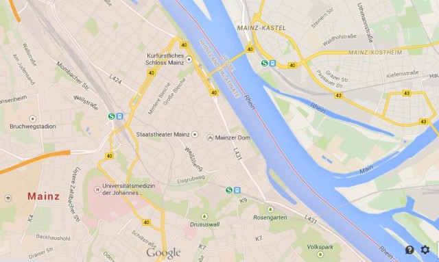 Map of Mainz Germany
