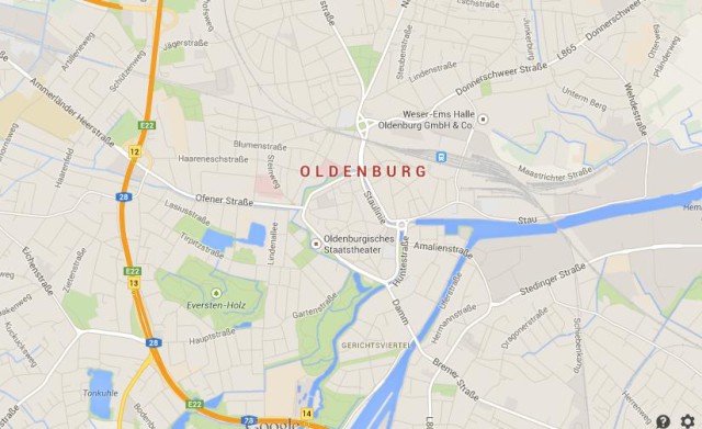 Map of Oldenburg Germany