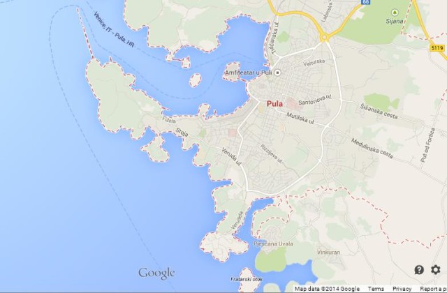 Map of Pula Croatia