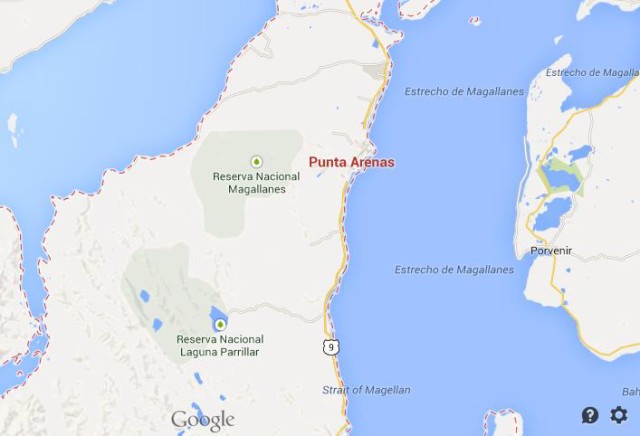 Map of Punta Arenas Chile