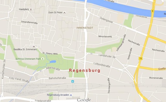 Map of Regensburg Germany