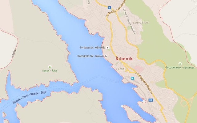 Map of Sibenik Croatia