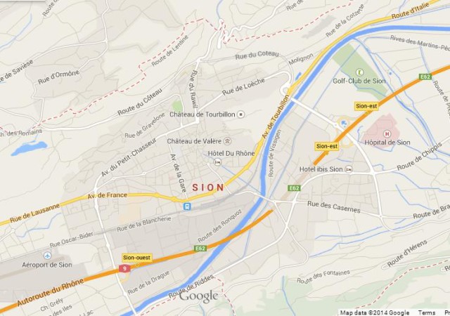 Map of Sion Switzerland