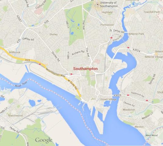 Map of Southampton England
