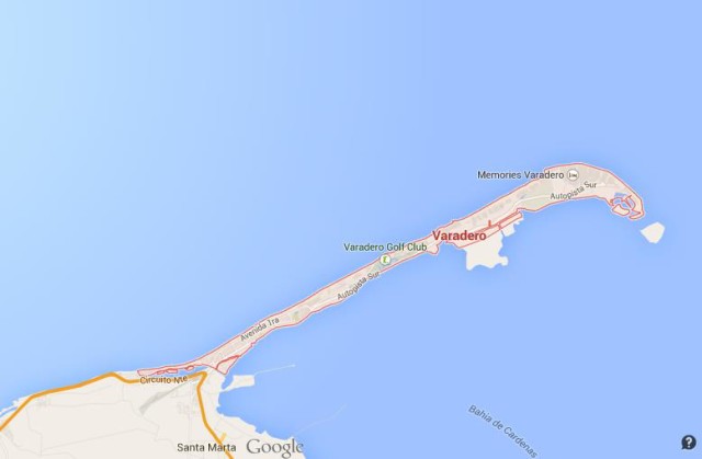 Map of Varadero Cuba
