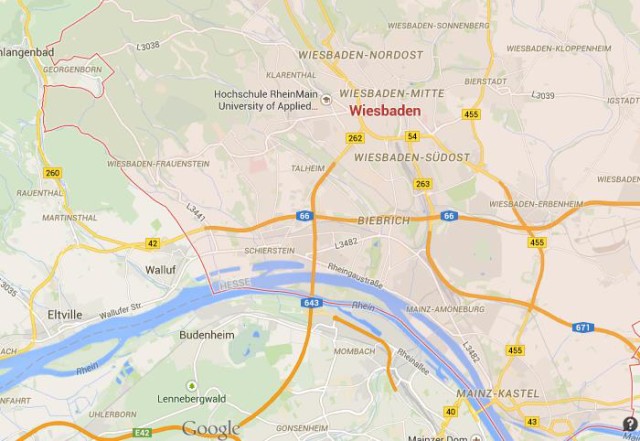 Map of Wiesbaden Germany