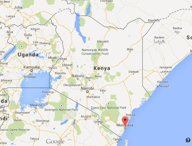 Where is Mombasa on map of Kenya
