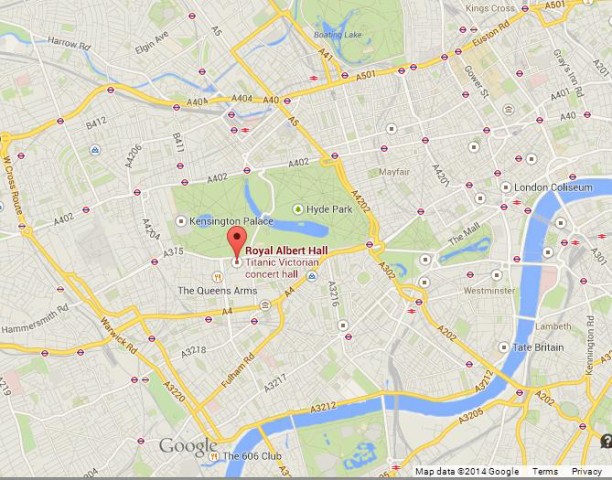 Where is Royal Albert Hall on Map of London