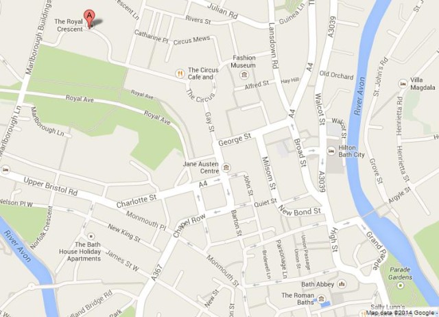 Where is Royal Crescent on Map of Bath