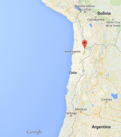 location San Pedro Atacama on map of Chile