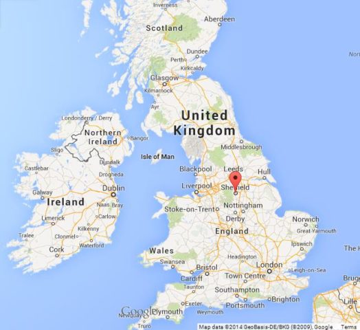 Where is Sheffield on Map of UK
