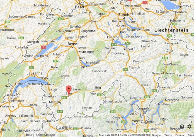 location Sion on Map of Switzerland