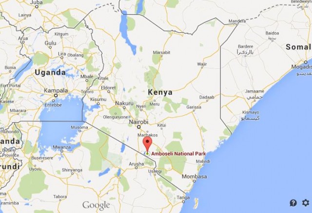 Location Amboseli map Kenya