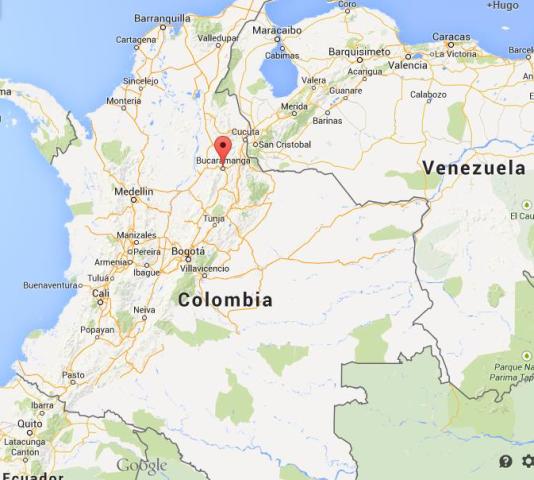 location Bucaramanga map Colombia