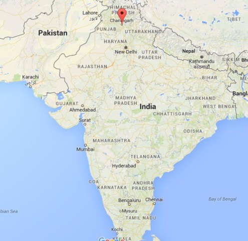 location Chandigarh on map India
