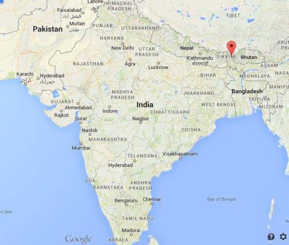 location Gangtok on map India