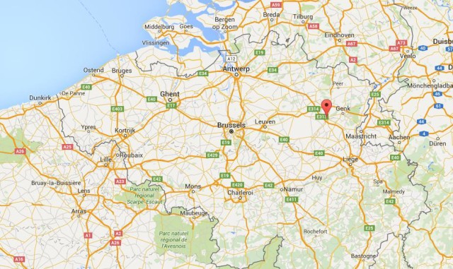 location Hasselt on map Belgium