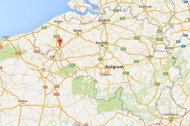 location Kortrijk on map Belgium