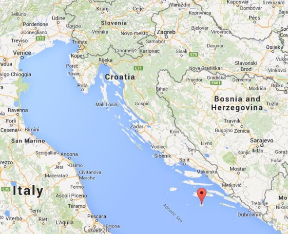location Lastovo on map Croatia