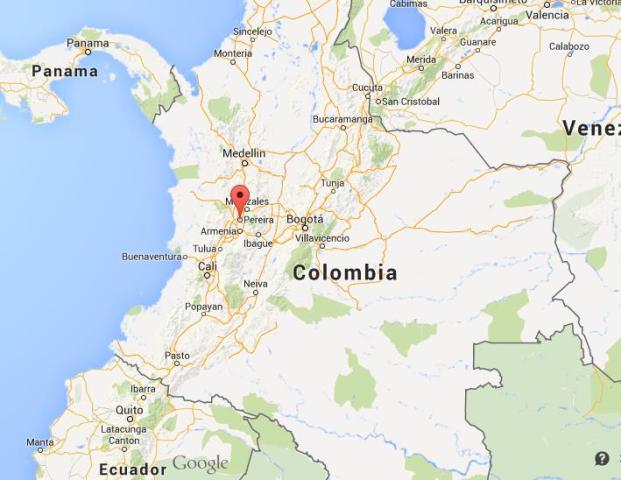 location Pereira on map of Colombia