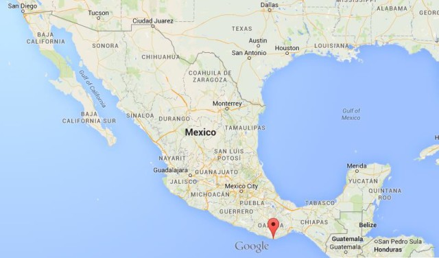 location Puerto Angel on map Mexico