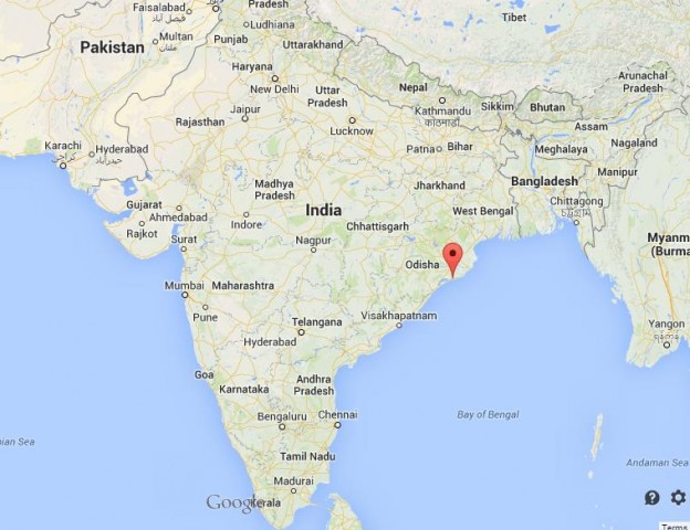 location Puri on map India