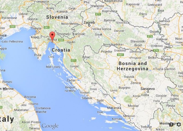 location Rijeka map Croatia