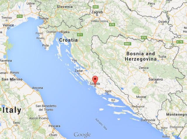 Where is Sibenik on map Croatia