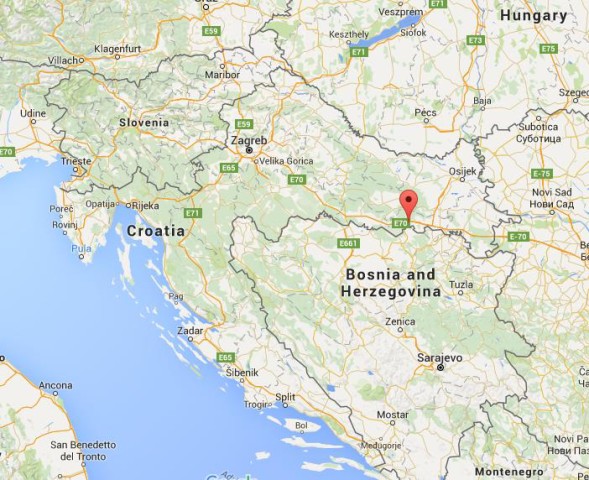 location Slavonski Brod on map Croatia