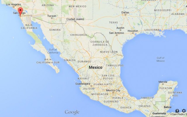 location Tijuana on map Mexico