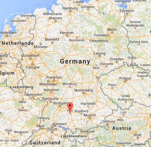location Ulm on map Germany