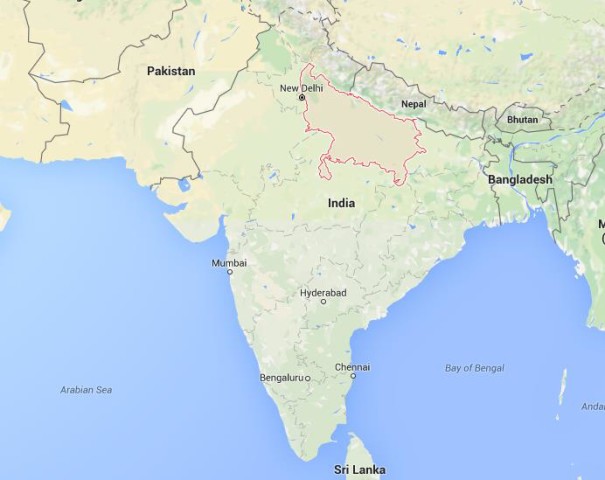 location Uttar Pradesh on map India