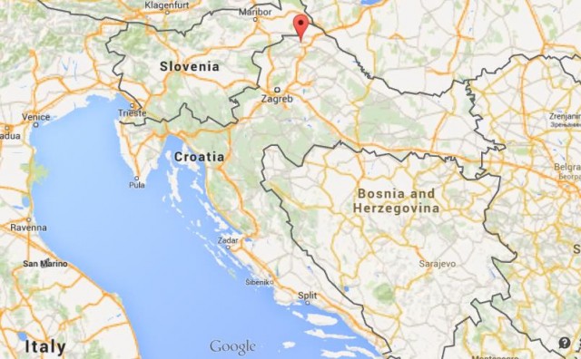 location Varazdin map Croatia